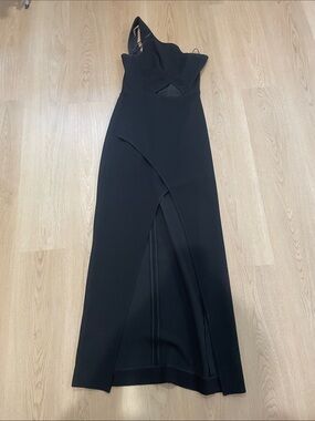 beautiful black lace dresses BCBGMAXAZRIA Kauri One Shoulder Cutout Dress Black, $338 | Saks Fifth Avenue